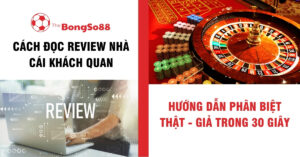 Hướng dẫn cách đọc review nhà cái khách quan và phân biệt thật giả, với hình ảnh người dùng laptop và bàn quay roulette casino.