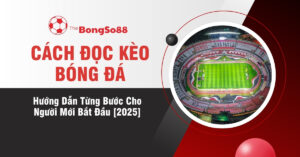 Hướng dẫn cách đọc kèo bóng đá cho người mới bắt đầu năm 2025 từ The BongSo88, minh họa bằng hình sân vận động.