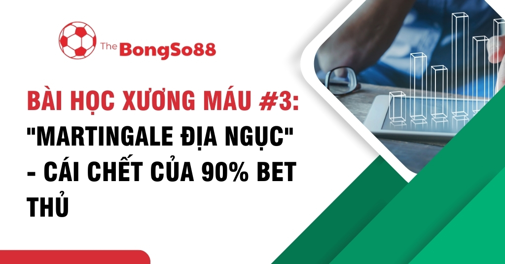 Bài học xương máu #3 từ The BongSo88: "Martingale địa ngục" là cái chết của 90% bet thủ, minh họa bằng biểu đồ tăng trưởng.