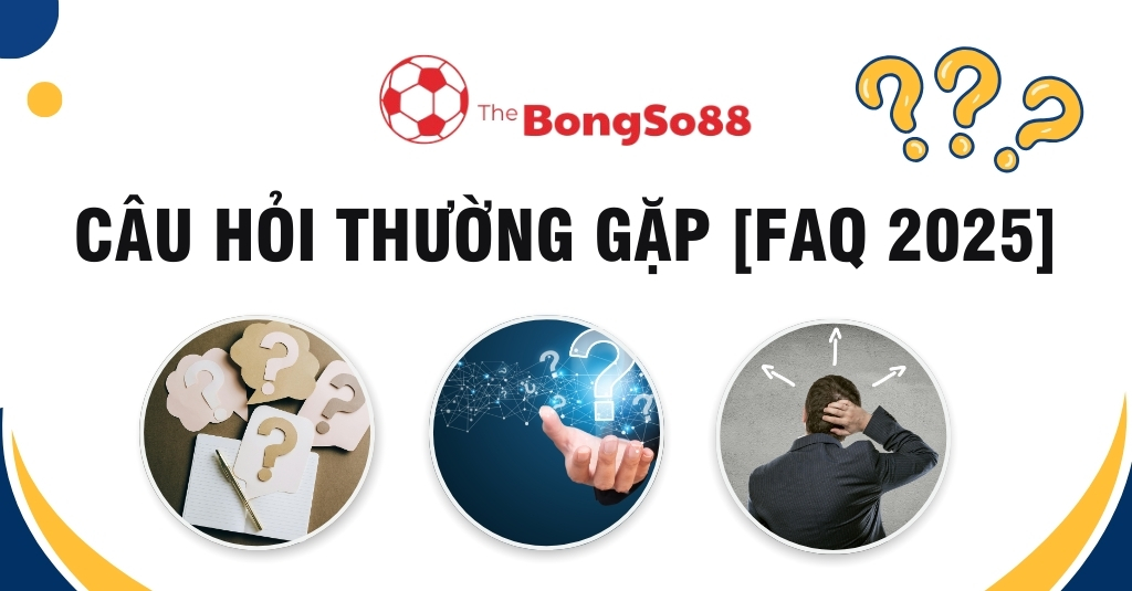 Trang Câu hỏi thường gặp - FAQ 2025, minh họa bằng các hình ảnh biểu trưng cho sự thắc mắc, bối rối và tìm kiếm câu trả lời.