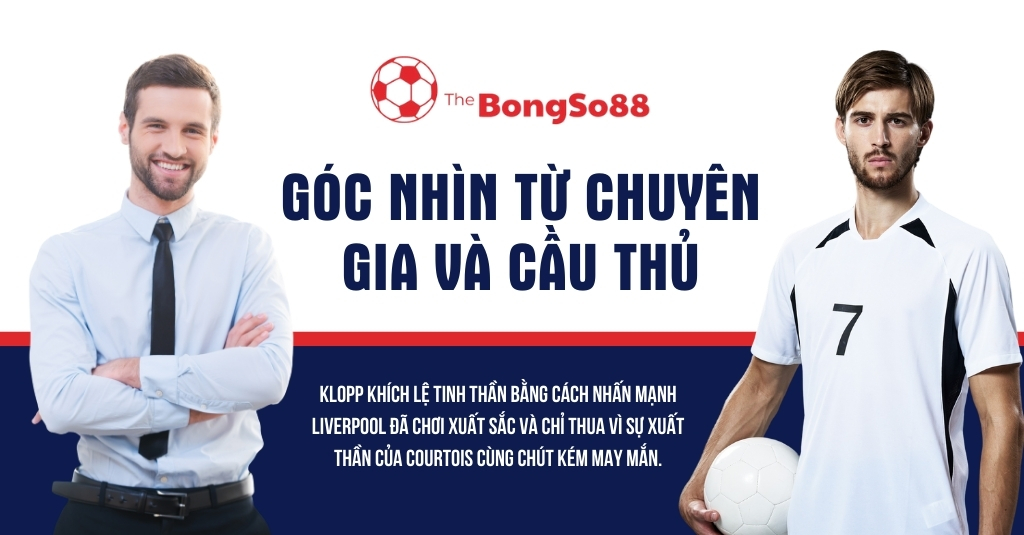 Góc nhìn từ chuyên gia và cầu thủ về trận đấu của Liverpool, với bình luận của Klopp về sự xuất sắc của Courtois.