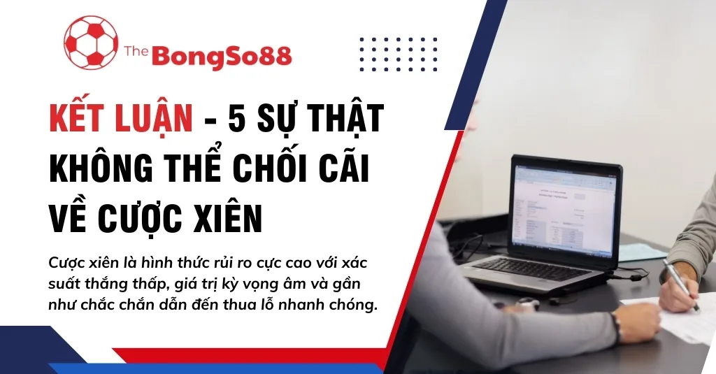Kết luận - 5 sự thật không thể chối cãi về cược xiên, với hình ảnh hai người đang làm việc trên laptop và giấy tờ.