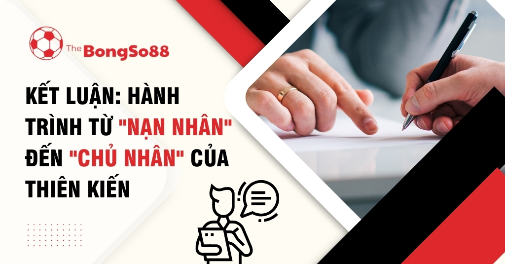 Hành trình từ "nạn nhân" đến "chủ nhân" của thiên kiến, minh họa bằng hình ảnh một người đang ký tên vào văn bản.