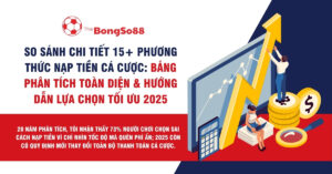Minh họa phân tích tài chính với biểu đồ tăng trưởng và tiêu đề "So sánh chi tiết 15+ phương thức nạp tiền cá cược".