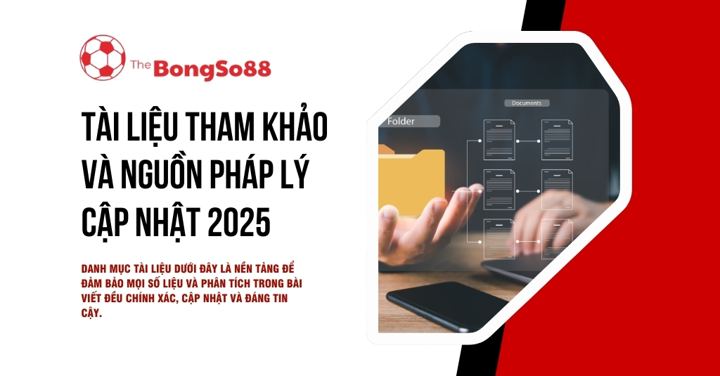 Tài liệu tham khảo và nguồn pháp lý cập nhật 2025, với hình ảnh minh họa giao diện quản lý tài liệu kỹ thuật số.