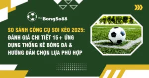 So sánh công cụ soi kèo 2025, đánh giá 15+ ứng dụng thống kê bóng đá, với hình quả bóng ở góc sân.